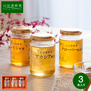 山田養蜂場 世界のはちみつ３本セット アカシア レモン クローバー蜂蜜（G3-30CAL）| 『内祝い』『出産内祝い』
