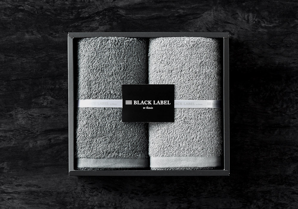 BLACK LABEL BY hiorie ブラックレーベル バイ ヒオリエ フェイスタオル２枚セット アッシュ ライト| 『内祝い』『出産内祝い』